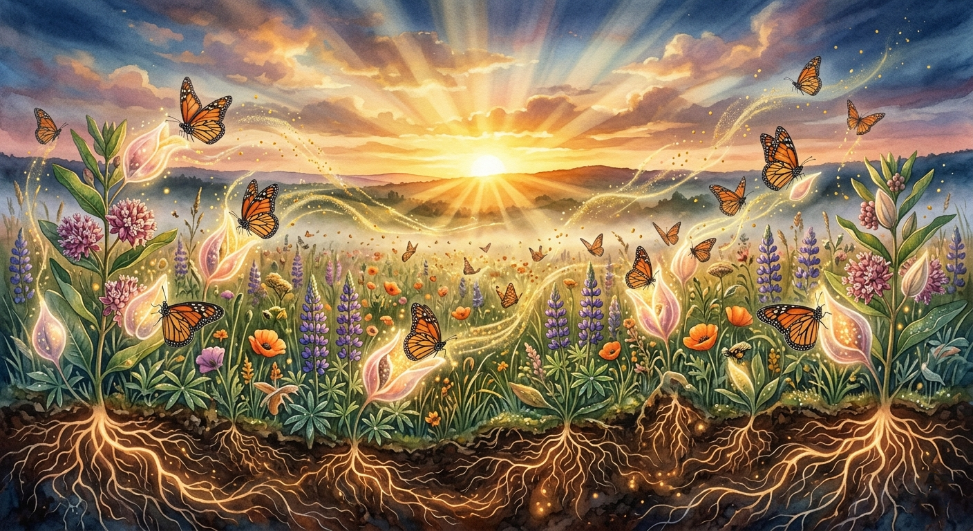 First Light Ecosystem – Sunrise Pollinator Awakening