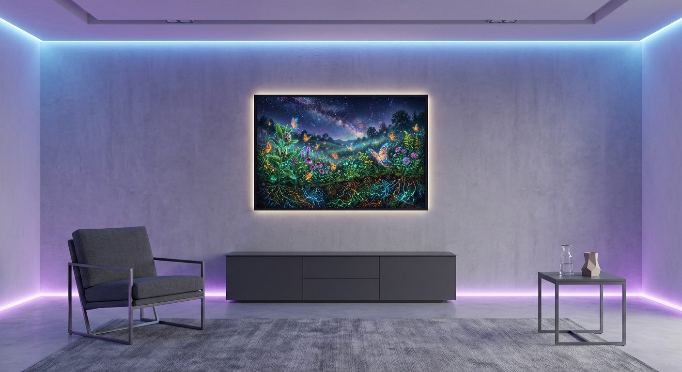 Midnight Pollinator Realm – Bioluminescent Ecosystem at Night - Image 7