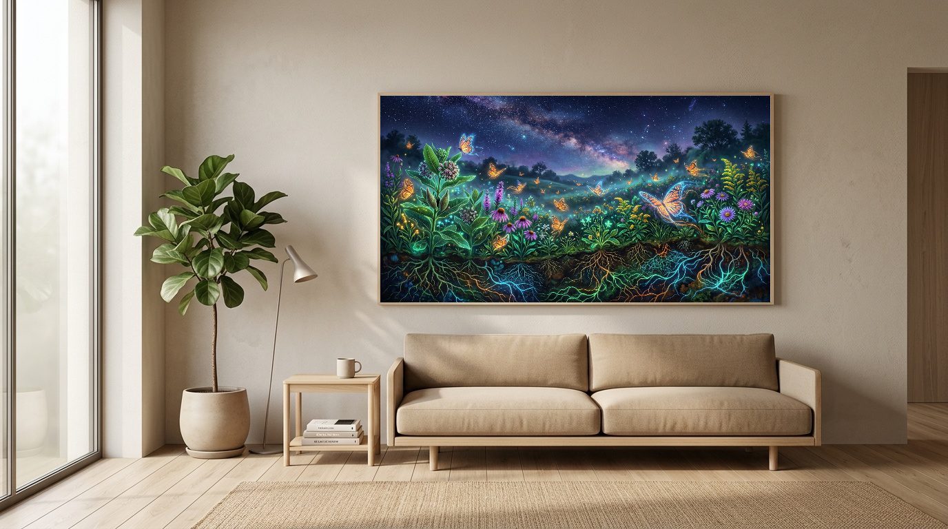 Midnight Pollinator Realm – Bioluminescent Ecosystem at Night - Image 5