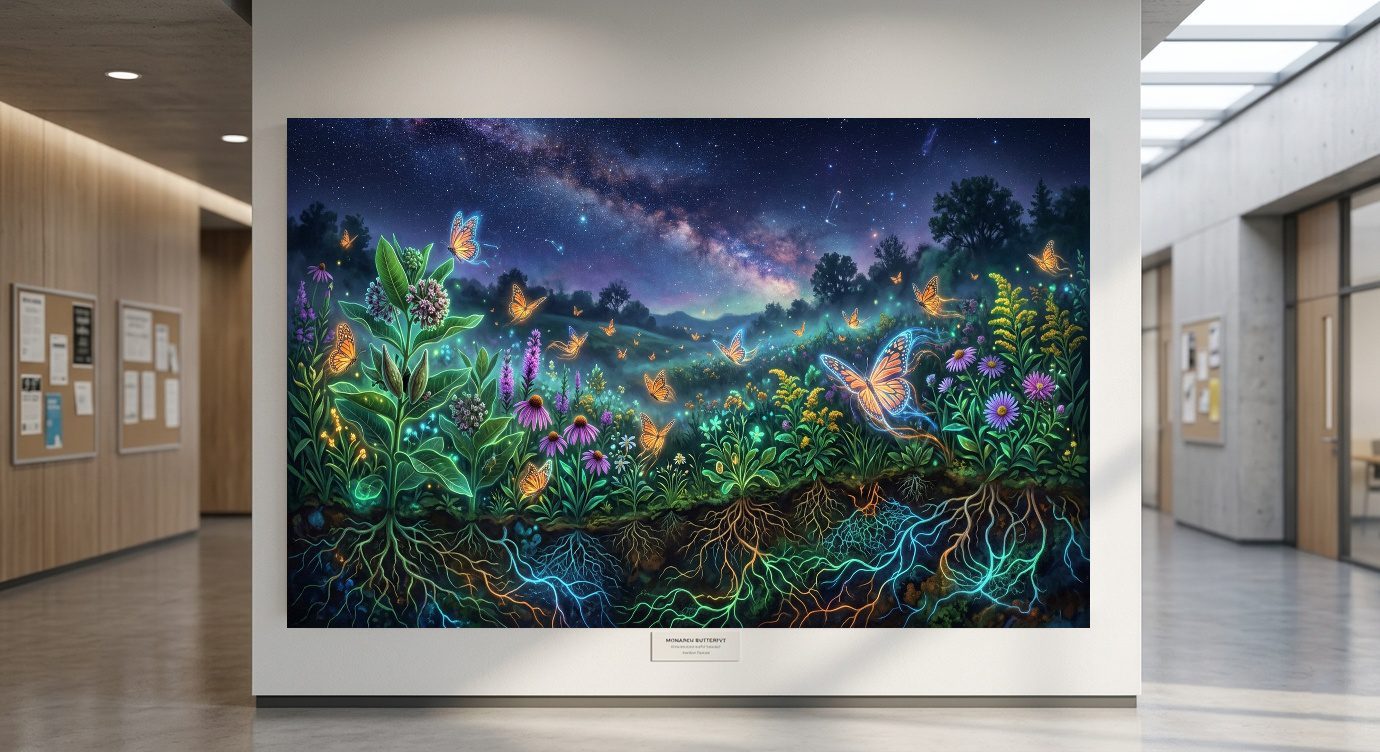 Midnight Pollinator Realm – Bioluminescent Ecosystem at Night - Image 3