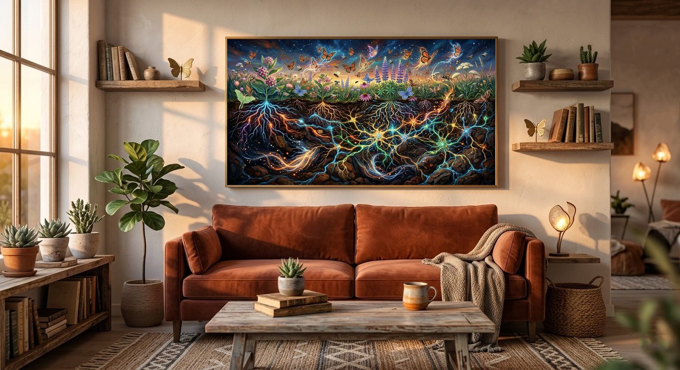 Mycelium Pollinator Network – Underground Ecosystem Connection Map - Image 5