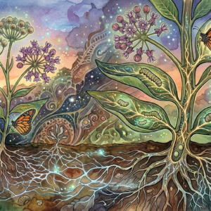 Milkweed Interior Universe – Lifecycle Within the Plant